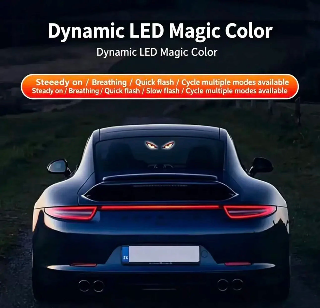 Solar Powered Car Neon Light Wireless Cool DEMON EYE Led Ambient Light Suction Cup USB Rechargeable Atmosphere Breathing Lamp