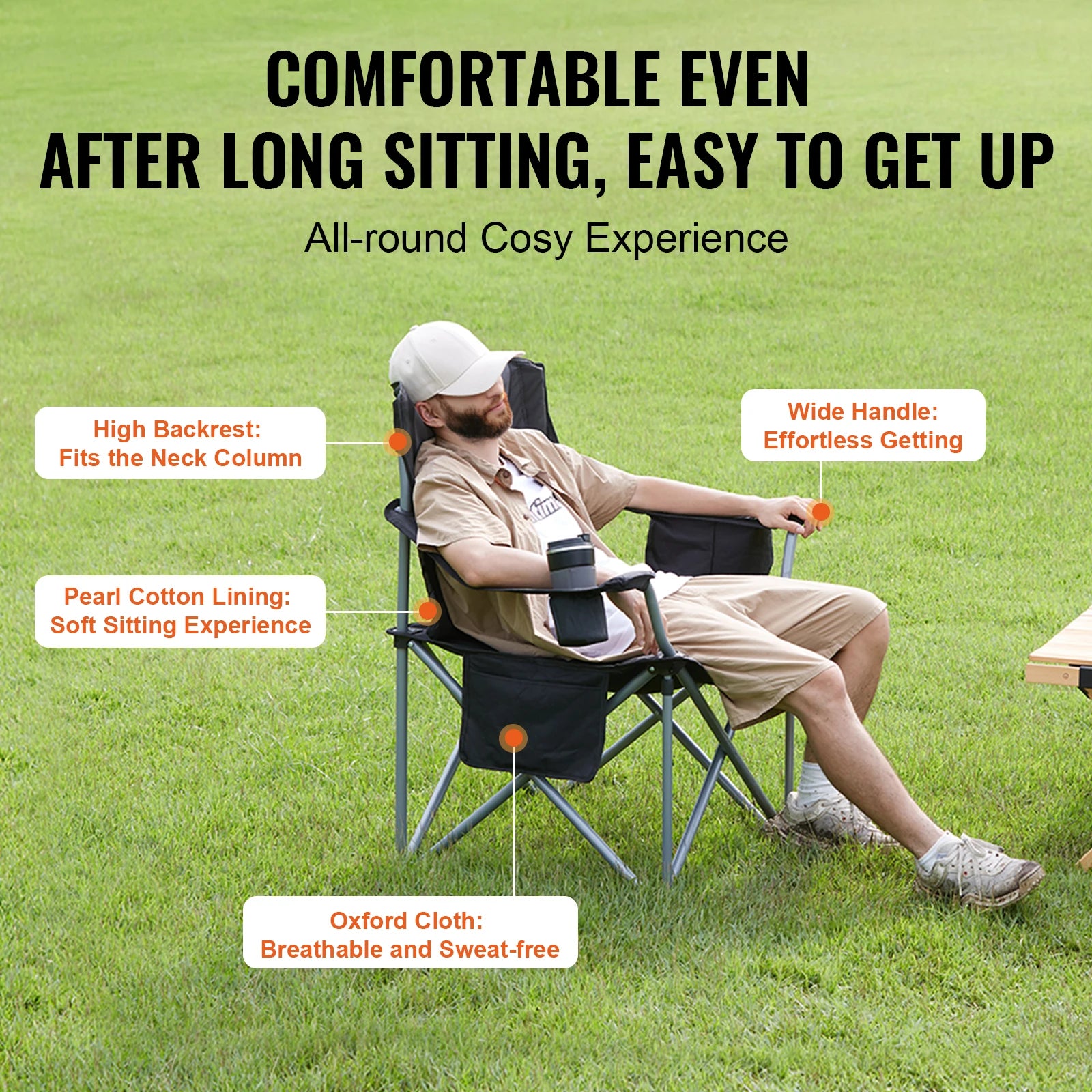 SucceBuy Outdoor Camping Chair 350lbs High