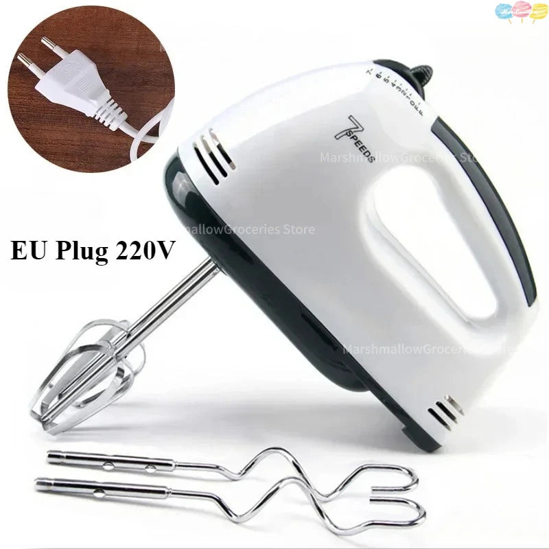 7-Speed Electric Hand Mixer Automatic Blender for Cream, Egg, Cake, Dough