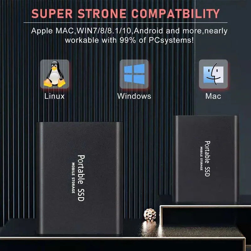 Durable external hard disk 16TB 8TB SSD solid state mobile hard disk USB3.1 high-speed transmission storage device