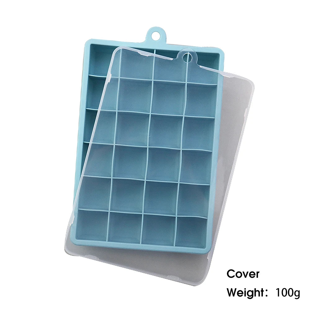 With Lid / No Lid 24-Hole Silicone Ice Tray Square Box Auxiliary