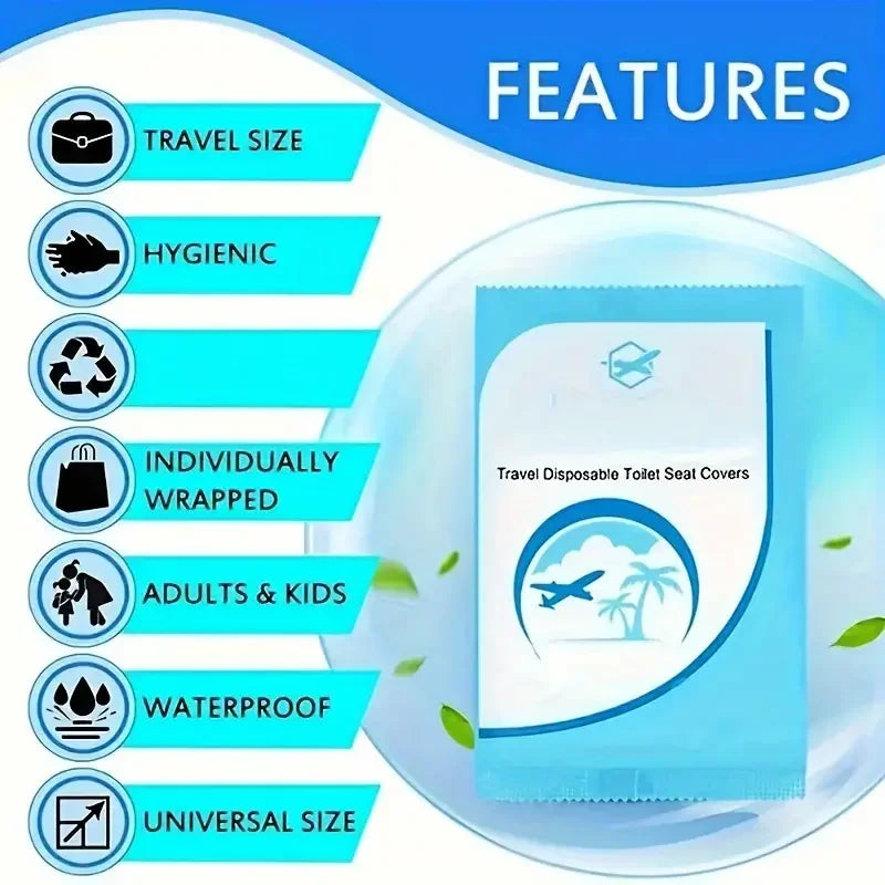 100/5Pcs Disposable Toilet Seat Cover Mat Portable Waterproof Safety Toilet Seat Pads