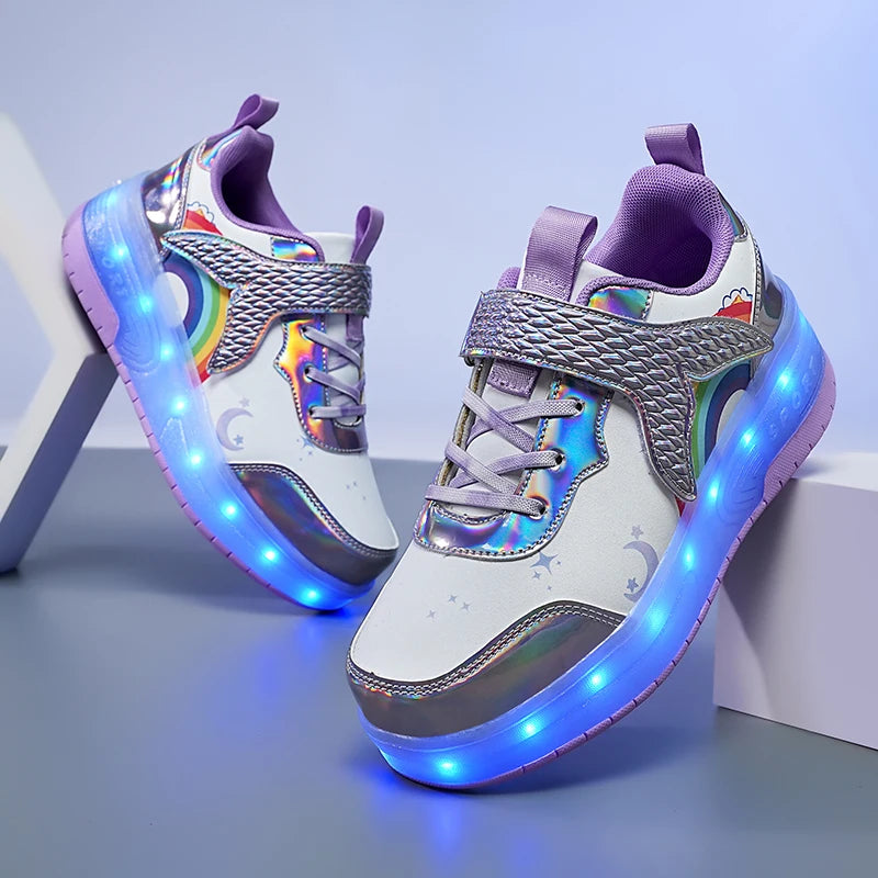 Children's Roller Shoes with LED Light Up 2 Wheels