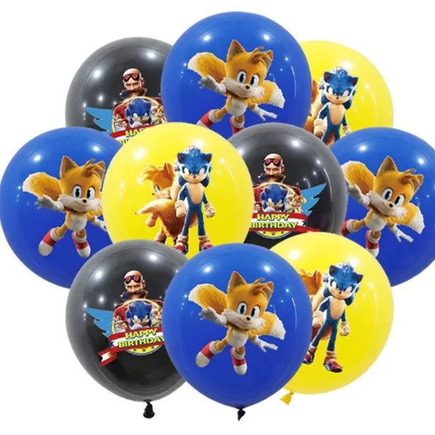 10pcs Sonic Latex Balloons Sonic Superhero Game Fans Ballon Happy Birthday Party Decoration Kids Toys Hedgehog Supplies Globos