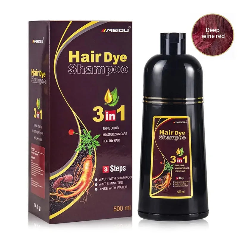 7 Colors 3 In 1 Quick Hair Dye Shampoo Instant Coloring Shampoo Gray White Cover Natural Plant Fast Dye Long Lasting Dye Shampoo