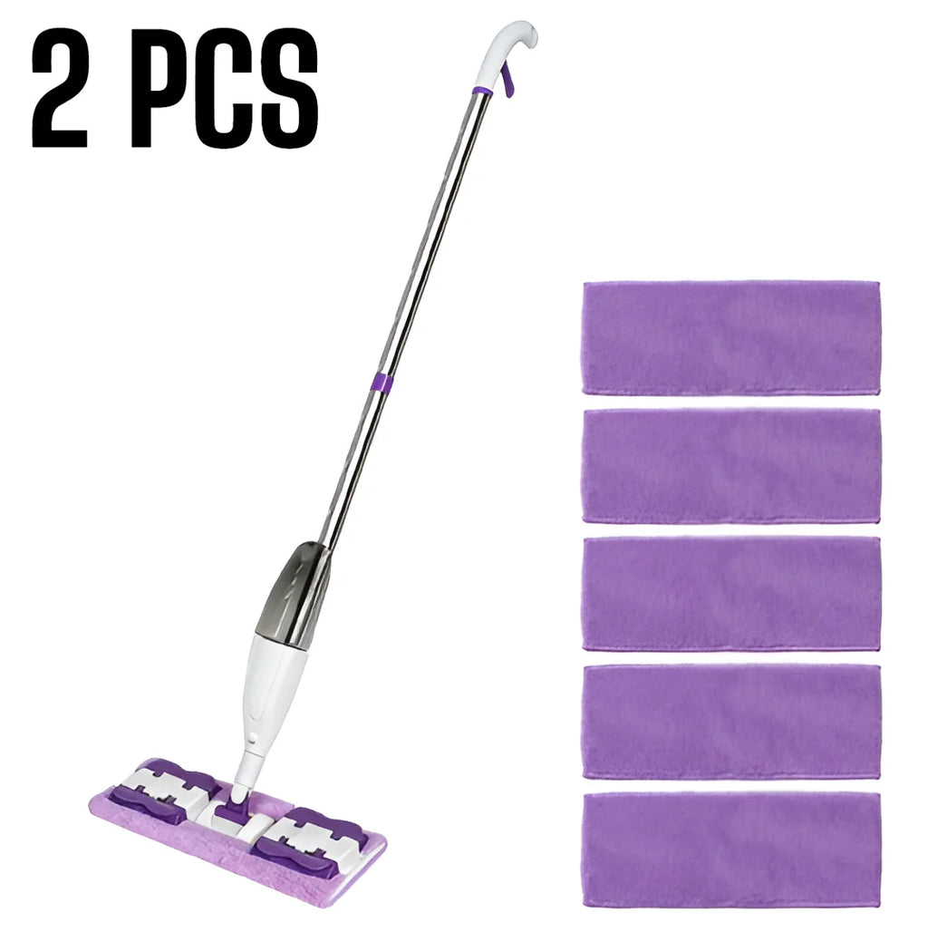 2 in 1 Spray Mop with 5 Microfiber Pads Wet & Dry Use Mop No Hand Washing