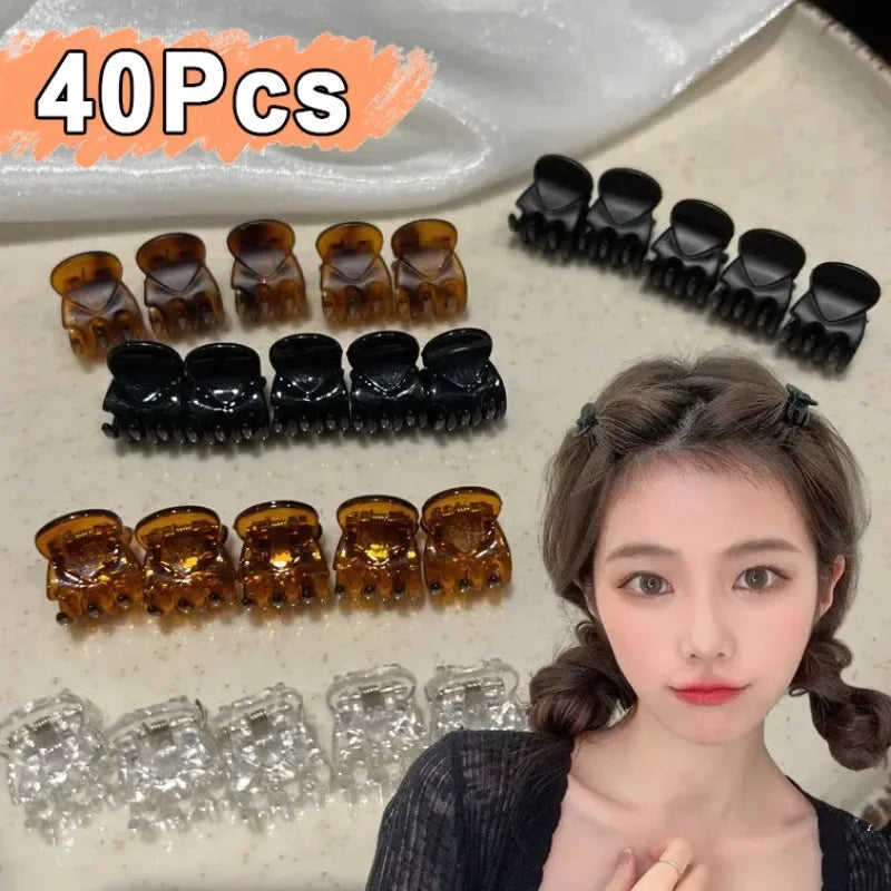 10/40Pcs Mini Black Hair Claws for Women And Girls