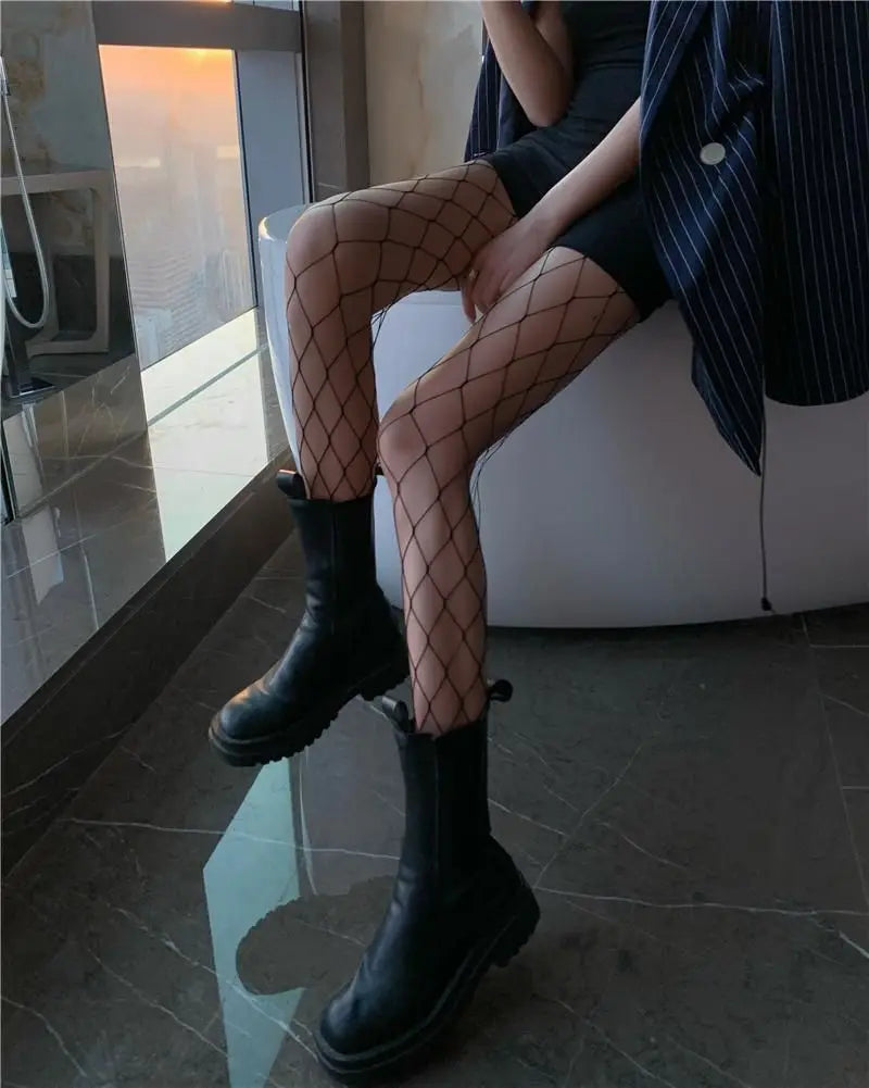 Sexy Women's Long Fishnet Body Stockings Fish Net Pantyhose Mesh Nylon Tights Lingerie Summer girl Thigh High Waist Hosiery
