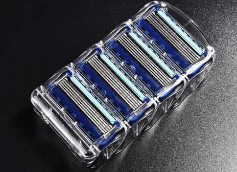 Manual Shaving For Men Replace Head Five Layer Blade Eight Comfortable Shaving Blades The Latest Blue No Skin Damage Uncharged