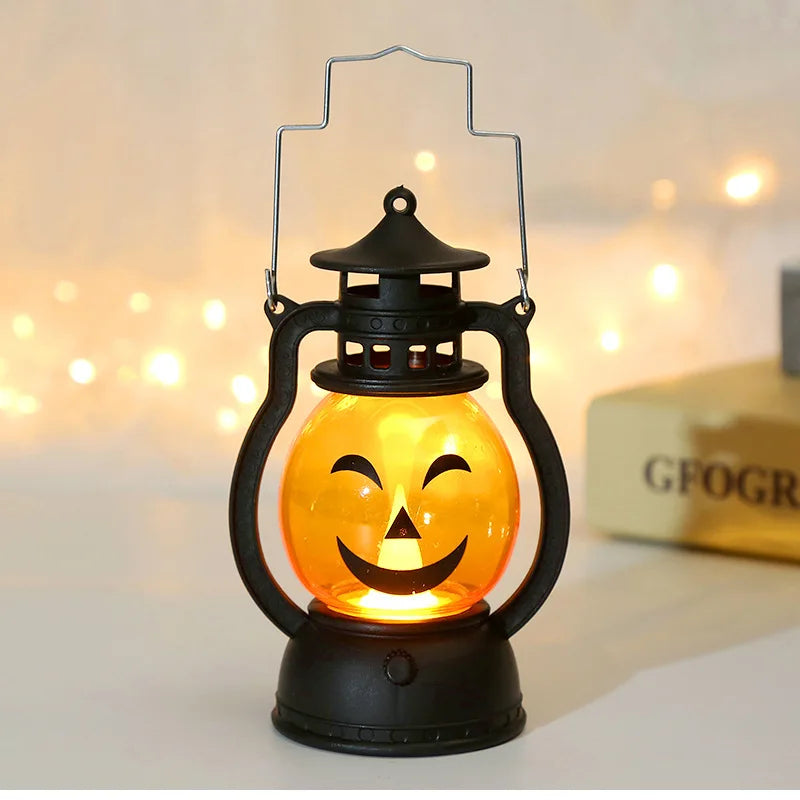 Halloween LED Hanging Pumpkin Lantern Light Ghost Lamp