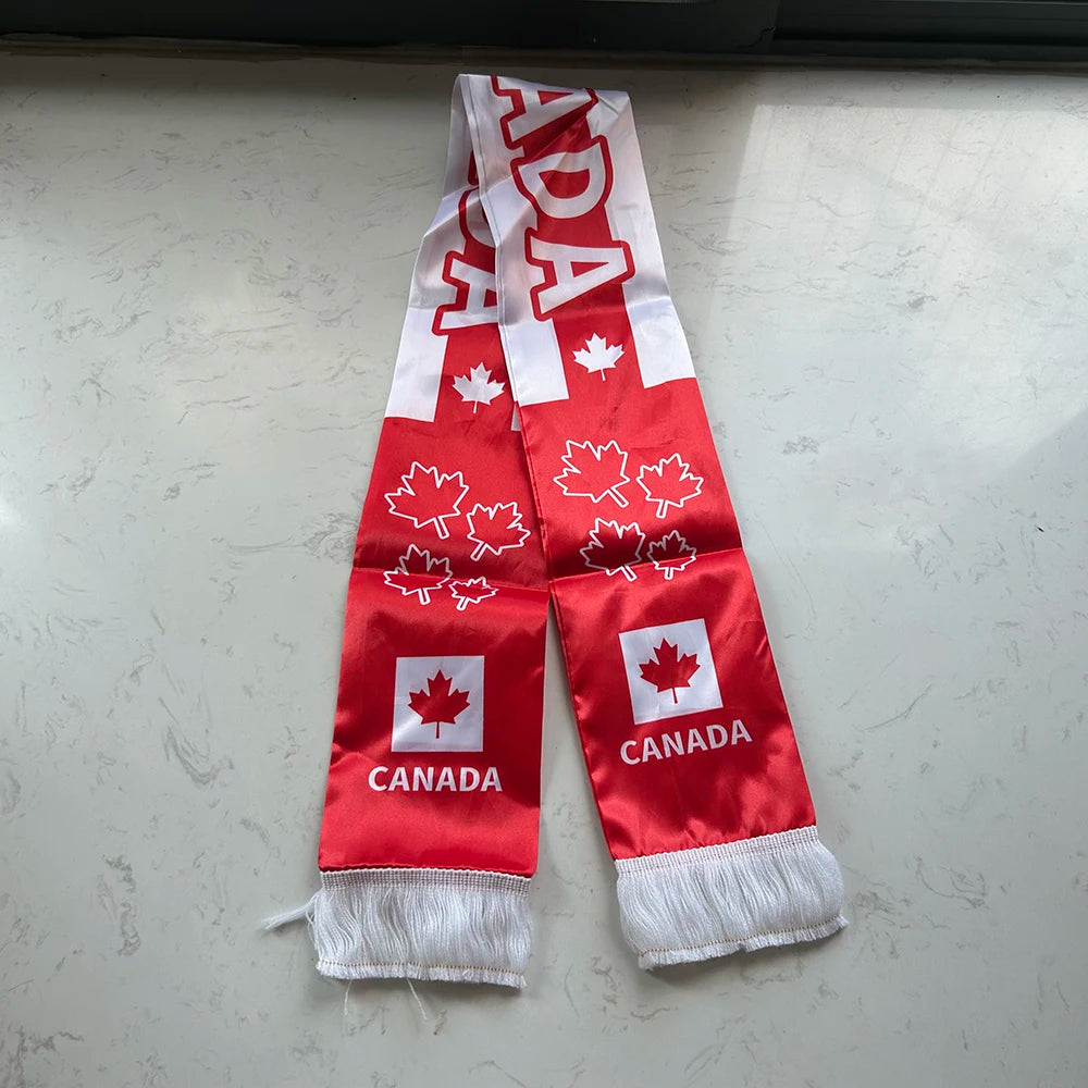 Sky Flag 2026 Canada Scarf 14x135cm Double-sided Printed Satin