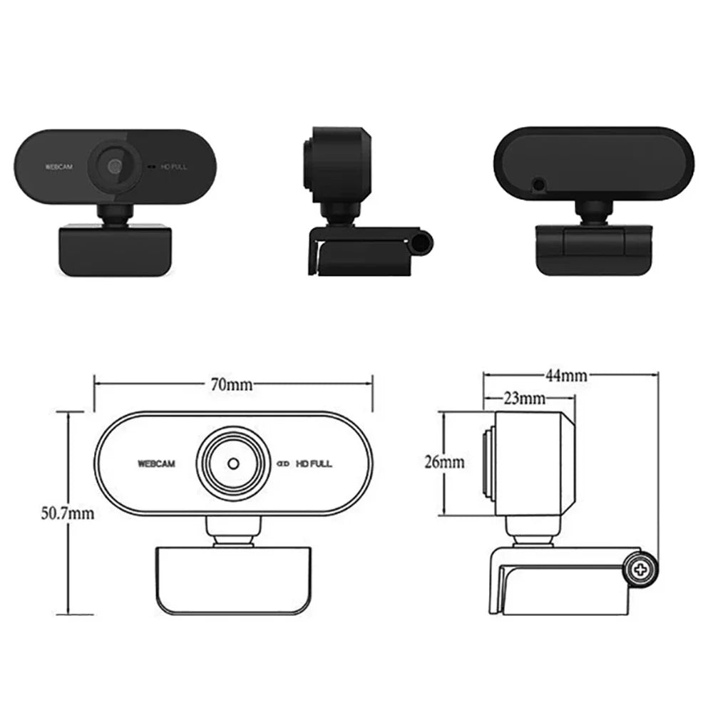 2K 1080P 720P 480P HD Webcam For Desktop Laptop Computer Mini USB Web Camera
