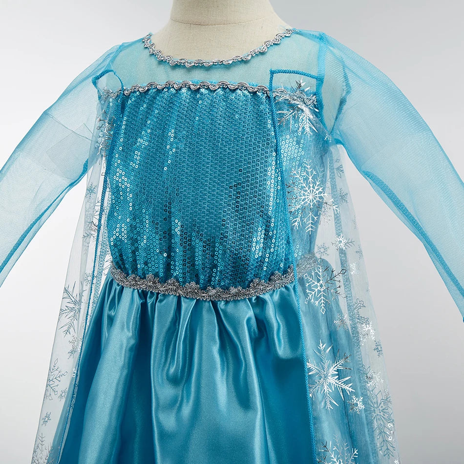 Children Anna Elsa Dress Girls Princess Cosplay Costume