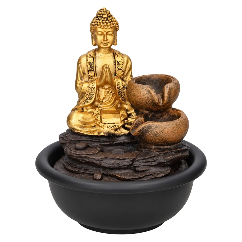 Decorative Buddha Water Fountain with LED Lighting for Indoor and Outdoor Use