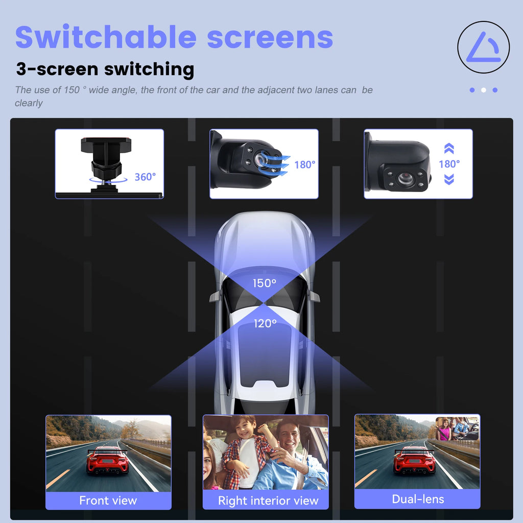 Podofo 3.16 inch 1080P Car DVR Camera Dual Recording HD Car Recorder With Motion Detection Night Vision Support TF Card
