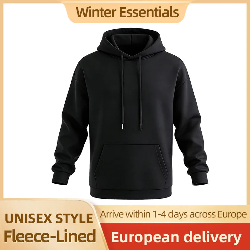 Heavyweight Hoodie Unisex Fleece Lined Pullover Hoodie For Casual/Warm