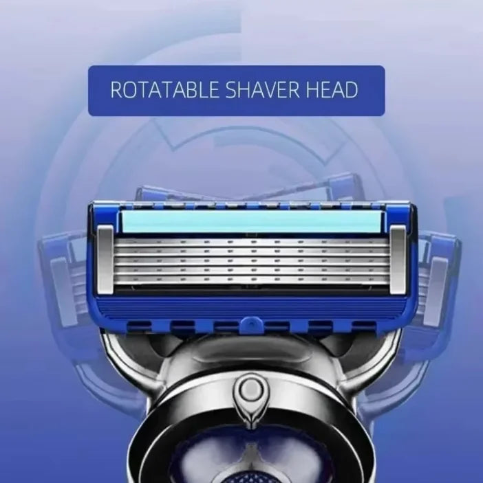 Manual Shaving For Men Replace Head Five Layer Blade Eight Comfortable Shaving Blades The Latest Blue No Skin Damage Uncharged