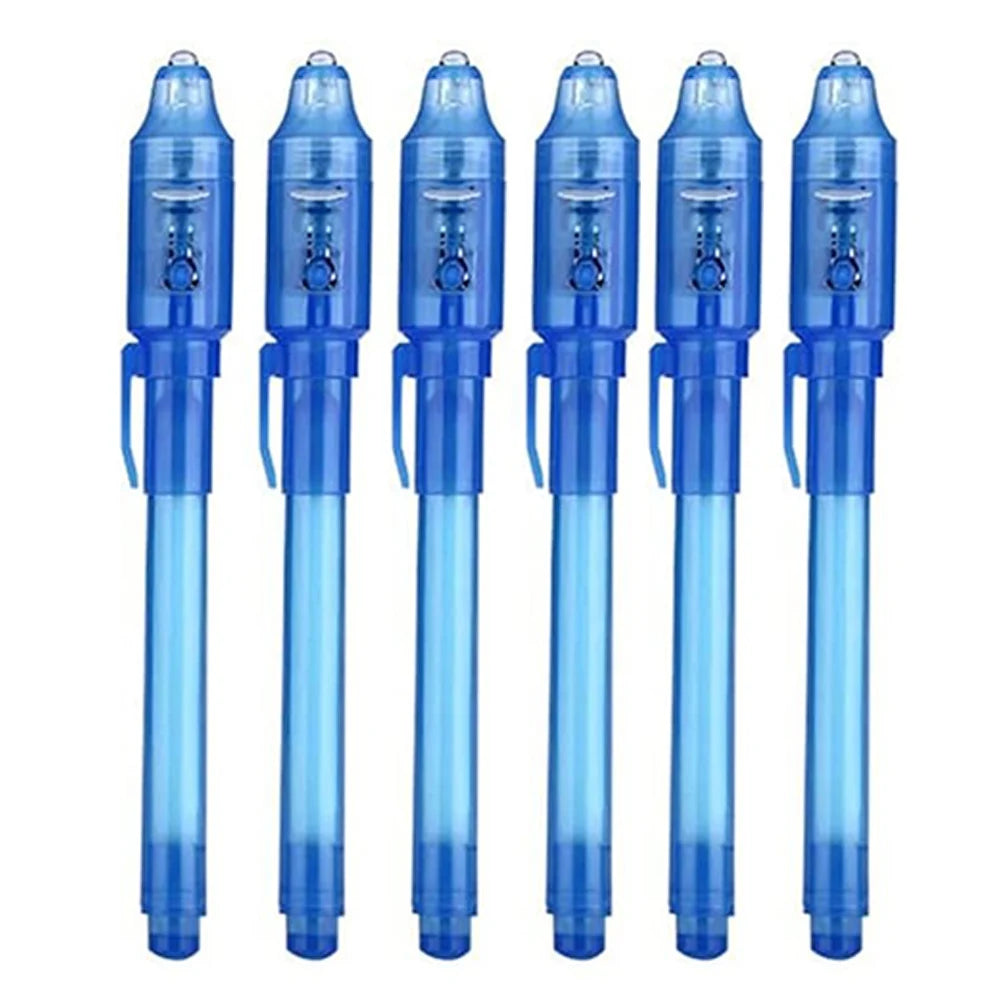 4-12pcs Invisible Ink Pen Spy Pen with UV Light Magic Marker