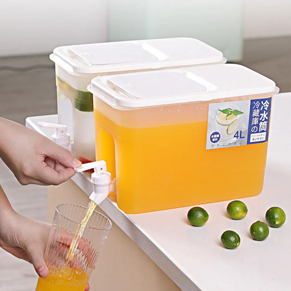 3.5/4/10L Large Capacity Cold Water Pitcher Kettle with Faucet in Refrigerator Iced Beverage Dispenser Refrigerator and Spigot
