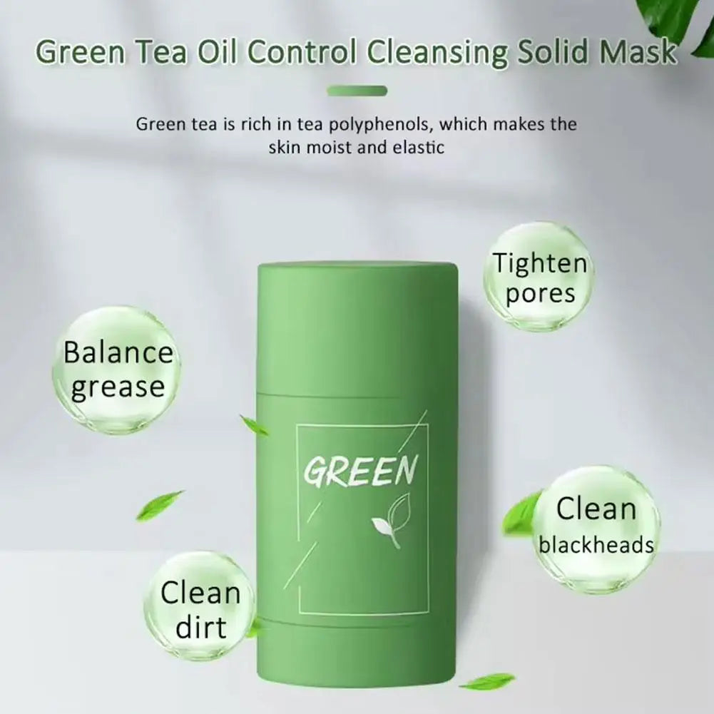 1/3PCS Green Tea Clay Stick For Face, Green Mask Stick Smear Acne Shrink Blackhead Green Tea