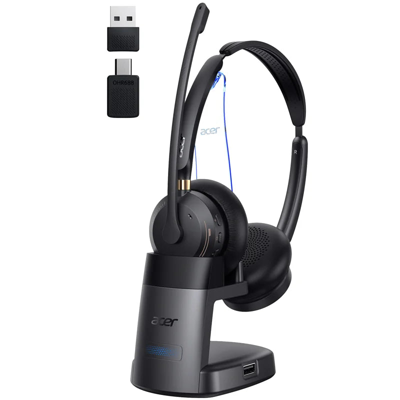 Acer Bluetooth 5.3 & 2.4G Headset for Clear Call ＆ Meeting