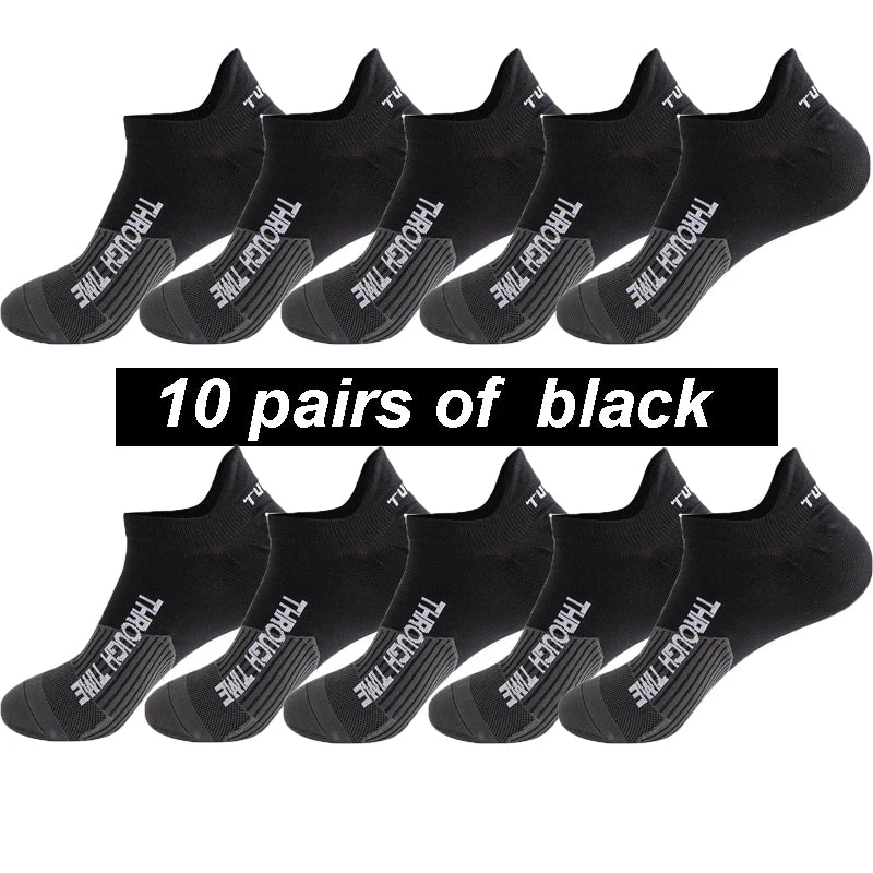 10 Pairs/Lot High Quality Men's Ankle Socks Athletic Fitness Running Socks Breathable Spring Summer Mesh Casual Short Sock Gifts
