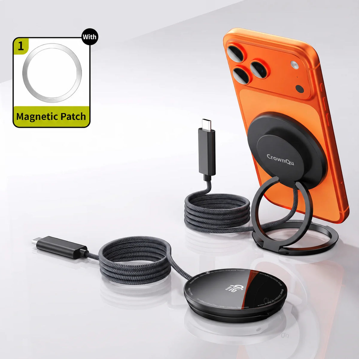 Qi2.2 Magnetic Wireless Charger Stand Foldable 25W Fast Charging with 47.2