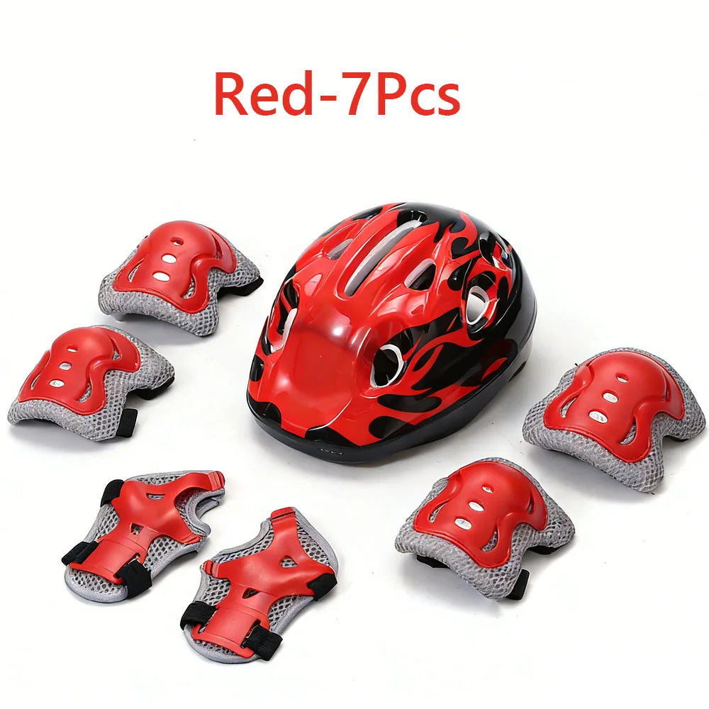 Kids Bike Helmet, Toddler Helmet for Youth Adult, Knee Pad Elbow Pad Wrist Guard Protective Gear Set for Bike