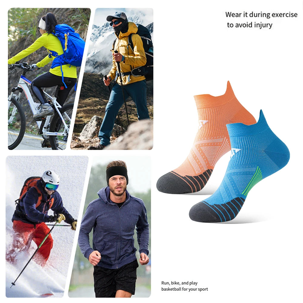 WRELS 1/2/3 Pairs Athletic Running Socks Moisture Wicking Cotton