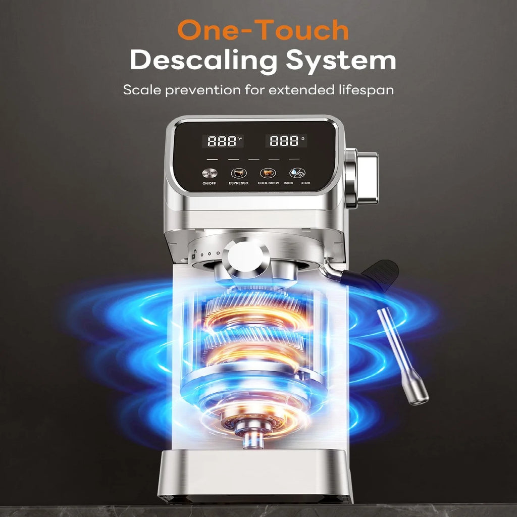 20 Bar Espresso Maker with Milk Frother and Touchscreen 1400W Fast Heat