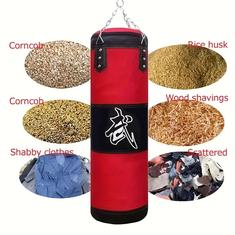 Punch Sandbag Heavy Boxing Punching Bag with Ceiling Hook Steel Chain Fitness Training MMA Kickboxing Muay Thai Karate Taekwondo