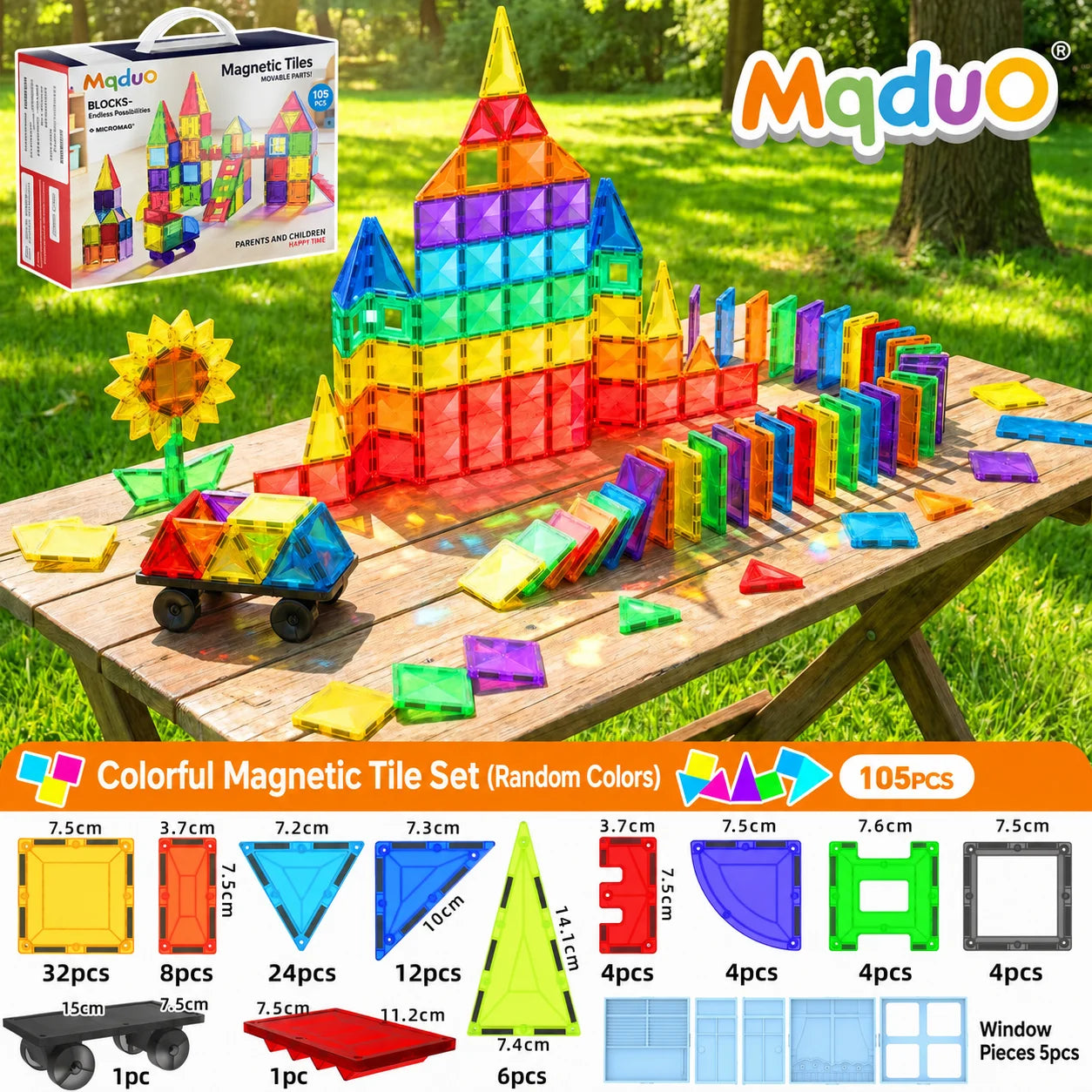MQUDUO 3D Magnet Construction Kit Magnetic Tiles Puzzle, Modern Home Office Desk Decor Adult Fidget Toy Creative Relaxation Gift
