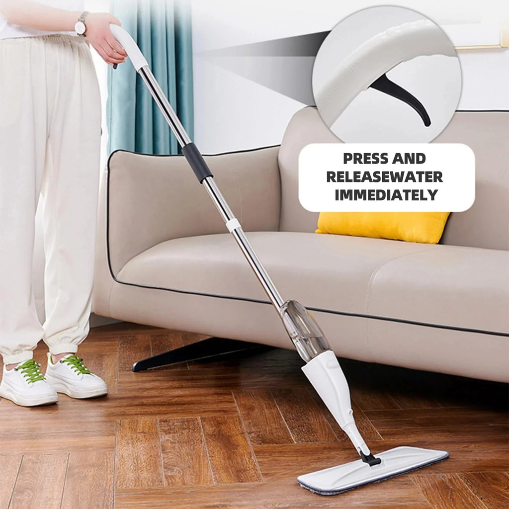 Spray Mop Rotating with Refillable Bottle Washable Microfiber Pad Wet Mops