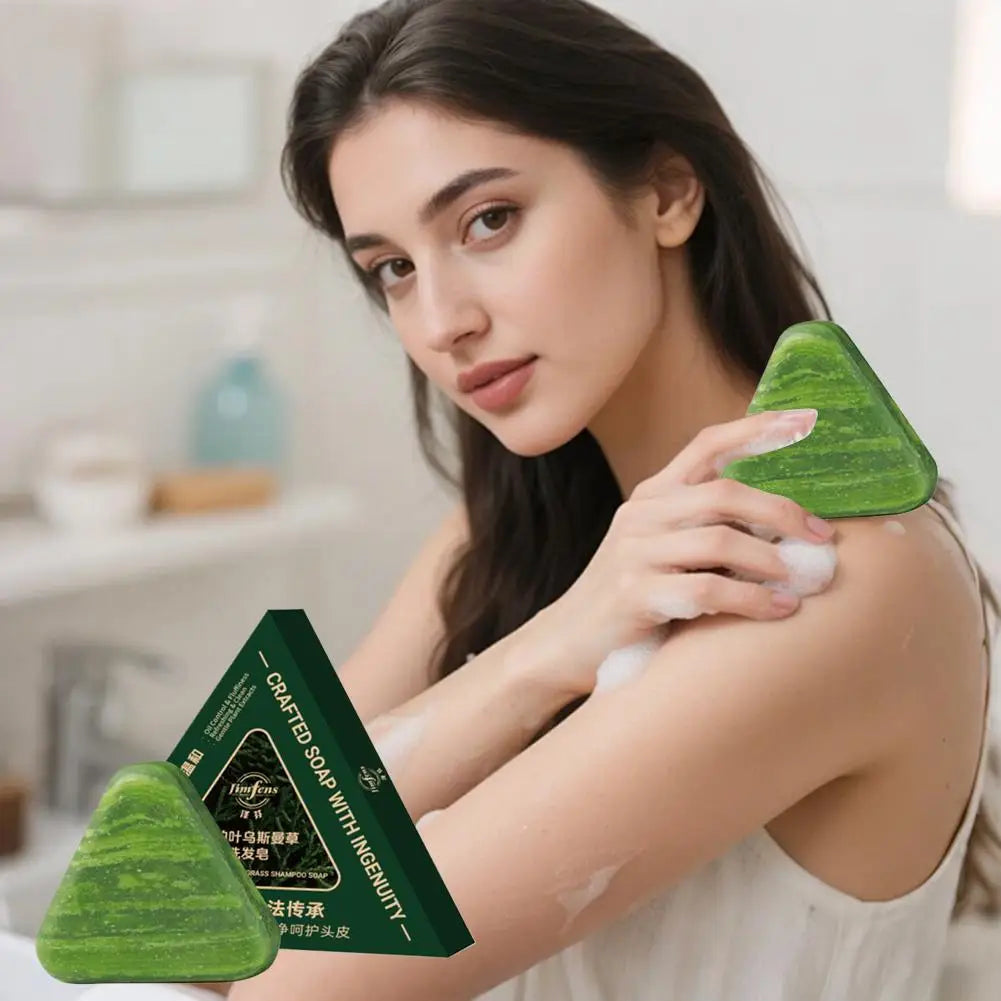 Usman Grass Shampoo Soap Cypress Leaf Polygonatum Herbal