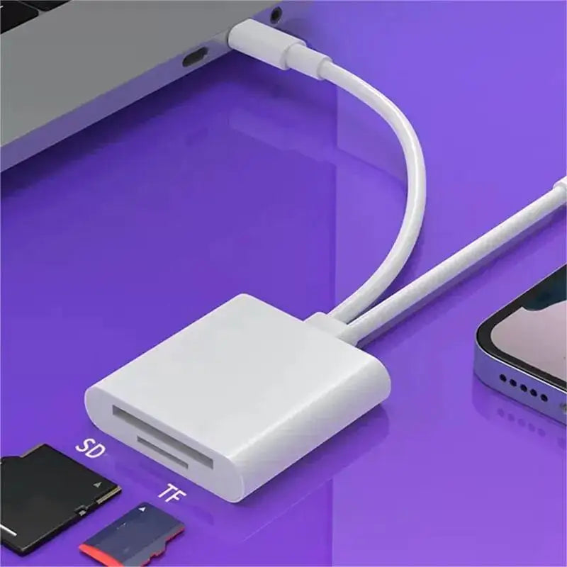 2 In 1 OTG Card Reader Type C Lightning to SD TF Memory Card