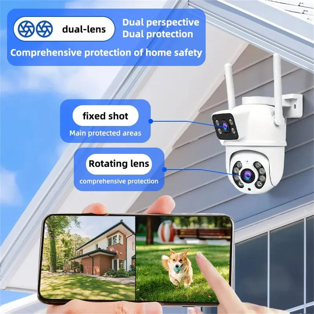 8MP 4K Wifi Surveillance Camera Dual Lens Wireless Security