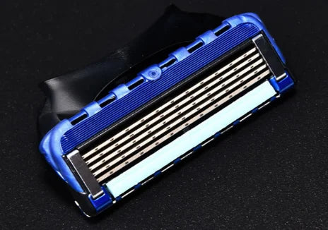 Manual Shaving For Men Replace Head Five Layer Blade Eight Comfortable Shaving Blades The Latest Blue No Skin Damage Uncharged