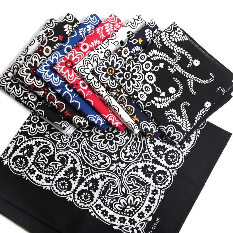 Unisex Hip Hop Women Men Bandana Scarf Punk Square Bandanas Headwear Fashion