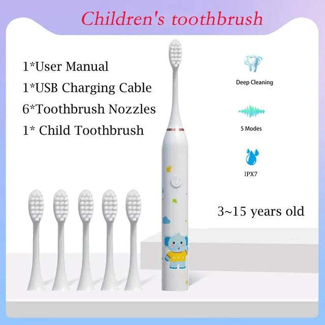 Children's Clean Sonic Electric Toothbrush Cartoon