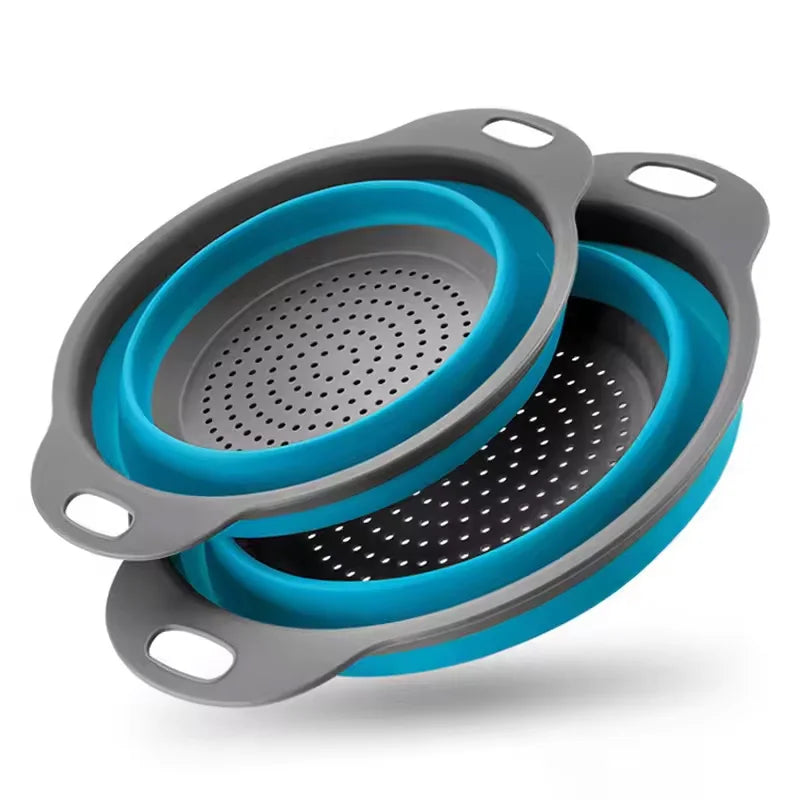 Silicone Folding Drain Basket Fruit Vegetable Washing