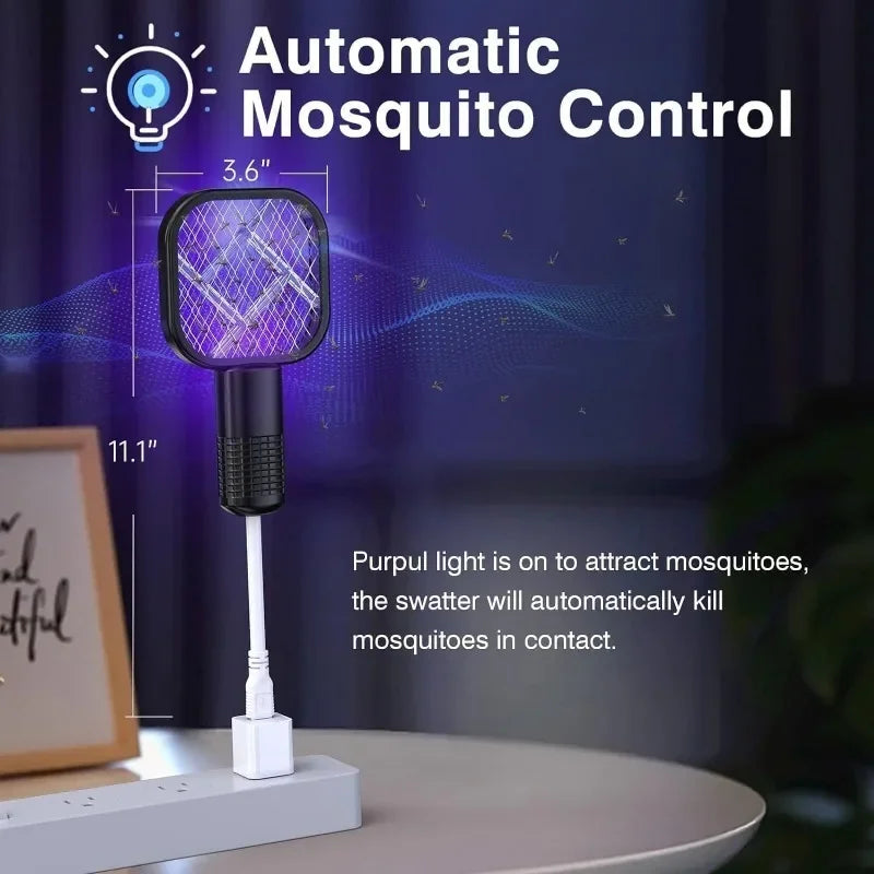 Rechargeable Mosquito Swatter UV Light Bug Zapper Electric Fly Killer Insect Racket Portable Pest Control for Outdoor Camping