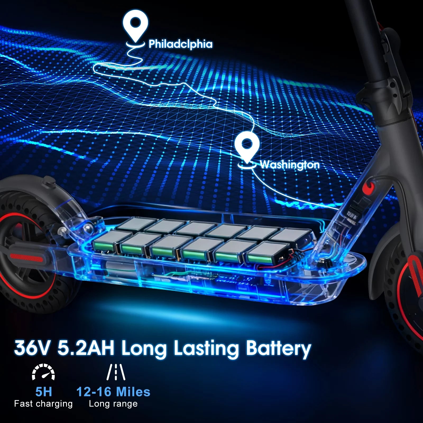 350W Electric Scooter for Adults 19mph Top Speed 21 Miles Max Range