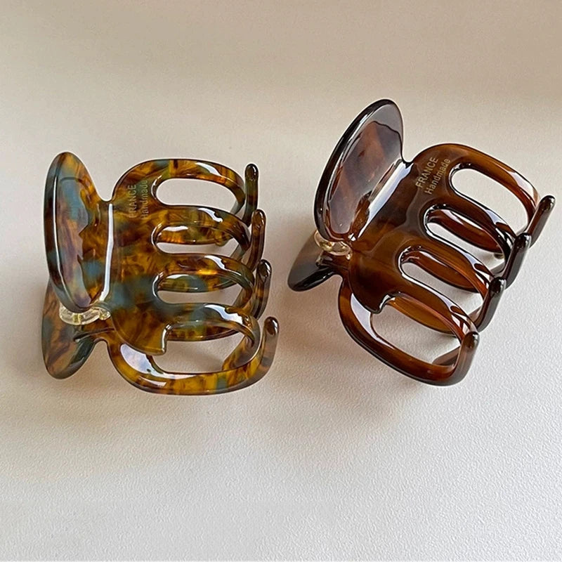 2025 Retro Hollowed Out Acetate Grab Clip Elegant Korean Crab