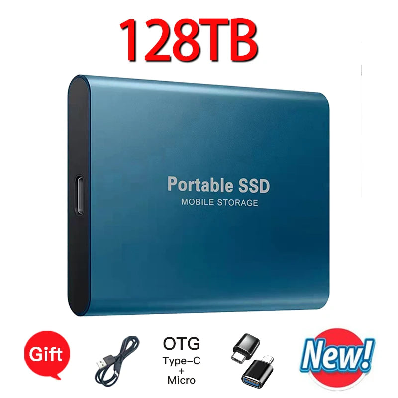 16TB External Solid State Drive Portable SSD USB 3.1 Type-C High-Speed Data Transfer Secure Storage for Important Files