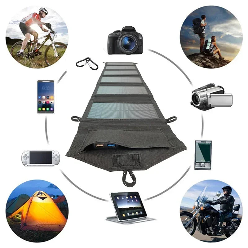 4 fold 100W Foldable solar panel 20w/h portable solar panels Fast charger USB 5V DC Full time solar panel mobile power supply