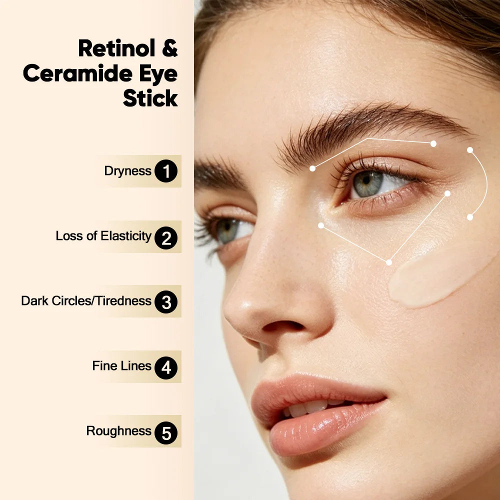 Retinol Eye Cream Stick Hydrating Moisturizing Reduce Dryness Smooth Texture Portable Eye Serum Stick Skin Care For All Skin Typ