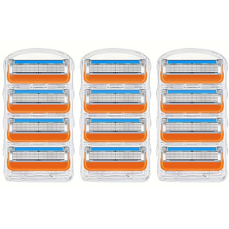 4/12/16 Pcs 5-layer Men's Razor Fusion Pro Power Shaving Shaver Male Face Beard Hair Trimmer 5 Layer Blades Replacement Refills