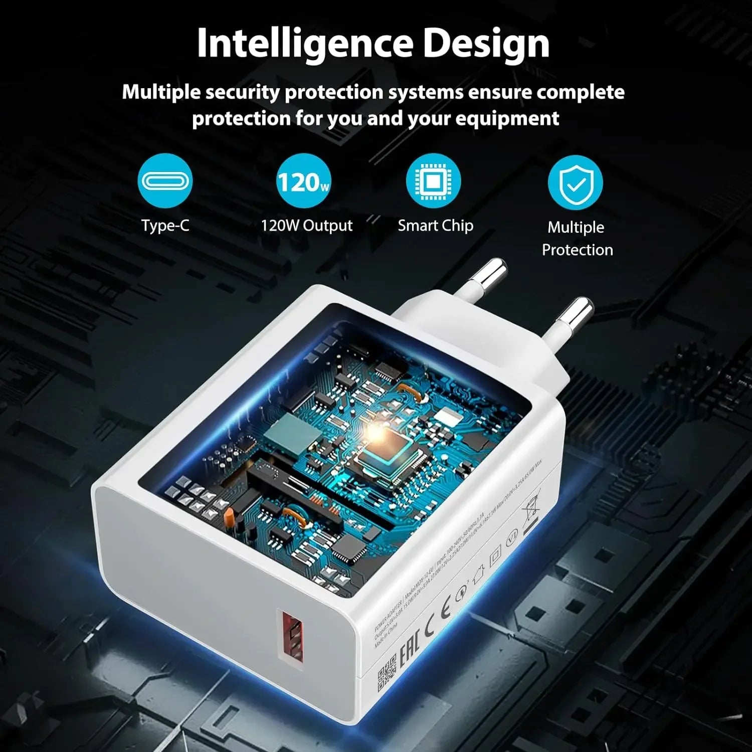 6A 120W EU Fast USB Wall Charger For Xiaomi 11 12 13 14 15
