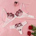 Sexy Lace Lingerie Bra And Panty Sets Women Underwear Flower Embroidery Bralette Set
