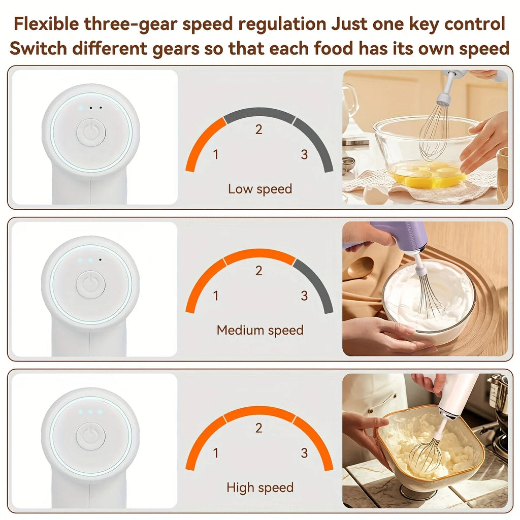 Rechargeable Wireless Handheld Electric Egg Beater Small Home Baking